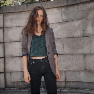 Madewell Jacquard Cardigan Twin Set in Gingham